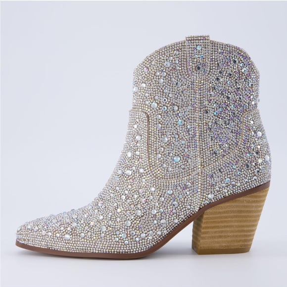 Cushionaire Rhinestone Western Booties - Picture 3 of 6